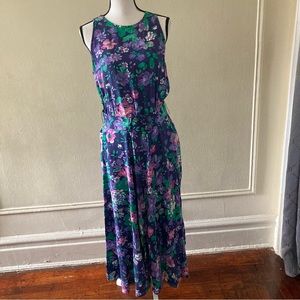 Vintage Ed Michaels Melanie Ducker floral skater Sleeveless 11/12 dress